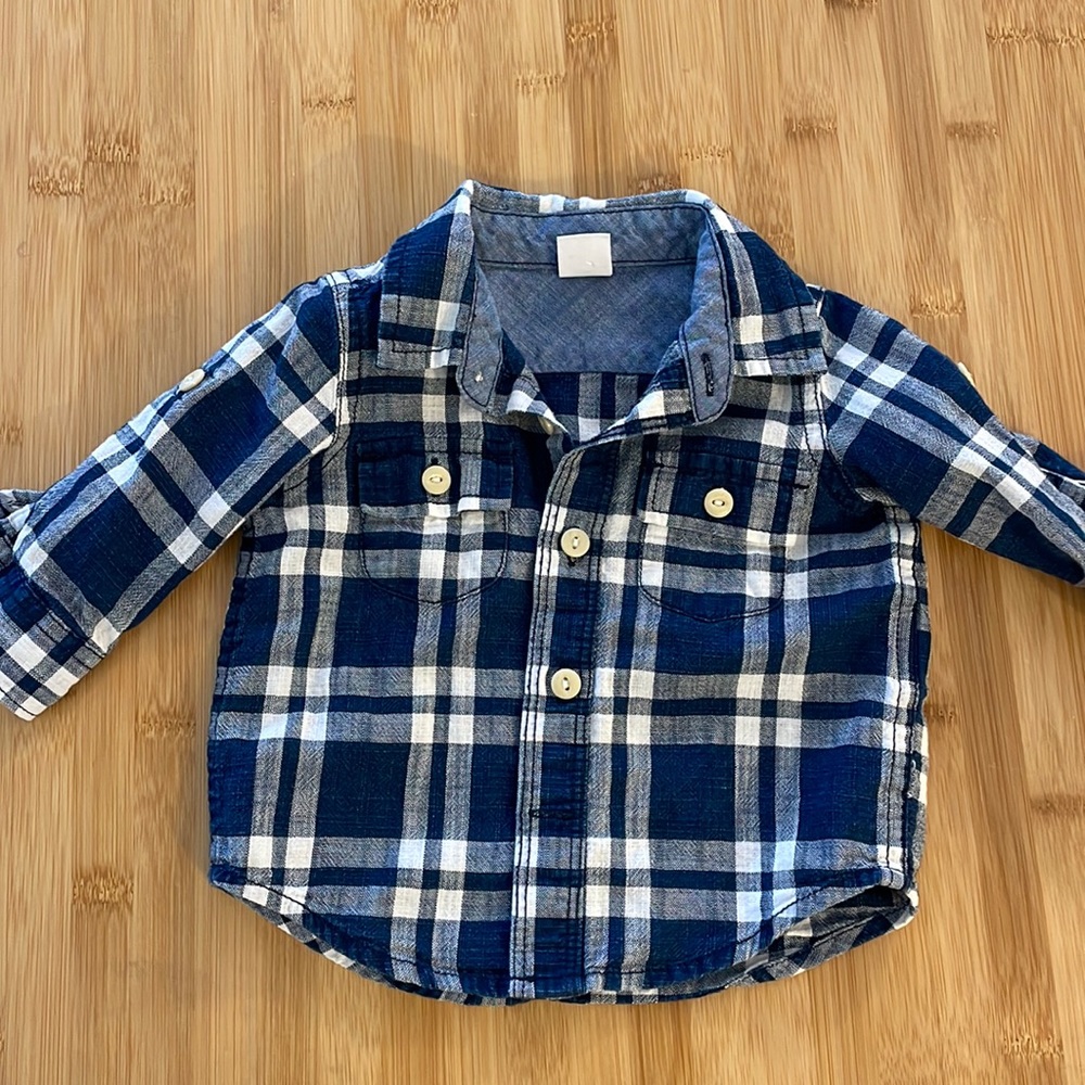 Gap Plaid Shirt 3-6 months
